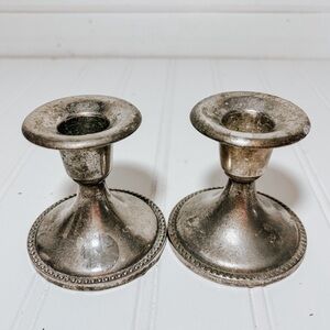 Vintage Silver Plated Candlestick Holders | Set of 2